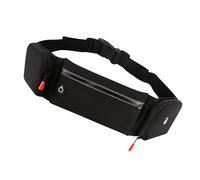 Ceinture de course à pied double poche sac banane sac banane sac étanche sport sac banane voyage entraînement sport pack exercice, Couleur : noir., Taille unique