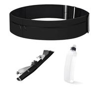 Ceinture de course avec gourde, ceinture de course pour téléphone portable, jogging, sac banane étanche pour téléphone portable de 7,2 pouces, sac de course avec gourde de 330 ml pour la course à pied