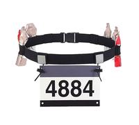Ceinture de course élastique avec bandes réfléchissantes, réglable, élastique, confortable et avec fermeture à clip. Ceinture réglable pour les marathons et les courses, Noir , Voir description, Voir
