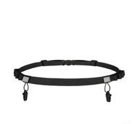 Ceinture de course élastique réfléchissante avec sangle fixe pour le marathon et le jogging longue distance, légère avec boucles pour maintenir les numéros de course et la nutrition (noir et blanc)