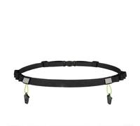 Ceinture de course élastique réfléchissante avec sangle fixe pour le marathon et le jogging longue distance, légère avec boucles pour maintenir les numéros de course et la nutrition (noir et vert)