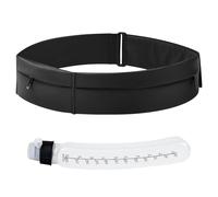 Ceinture de course étanche avec support de téléphone et bouteille d'eau - Ceinture de fitness réglable et légère pour jogging, randonnée, cyclisme, noir, Large, Simple et facile