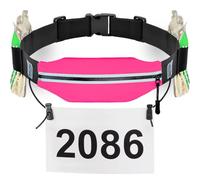 Ceinture de course fine avec 6 boucles en gel énergétique pour entraînement, jogging, triathalon, marathon, course à pied et cyclisme, 06 Rose vif., Sport