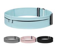 Ceinture de course légère pour homme et femme avec poche pour bouteille d'eau, support de téléphone multi-poches, pochette de course à pied, bleu, Medium-23.6" - 33.5", Moderne