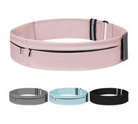 Ceinture de course légère pour homme et femme avec poche pour bouteille d'eau, support de téléphone multi-poches, pochette de course à pied, rose, Large-31.5" - 45.3", Moderne