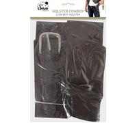 P'TIT Clown - 28270 - Ceinture de Cow Boy pour Revolver - Simili Cuir - avec Etui et Licol - Accessoire de Déguisement - pour Carnaval, Halloween, Cosplay, Fêtes à Thèmes - Marron - Unisexe
