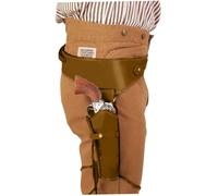 Ceinture de Cowboy en PU avec Double Porte-Revolver, Taille Unique pour Homme, Costume Steampunk pour Halloween (Marron foncé), Ceintures Western avec Revolver Jouet pour Femme