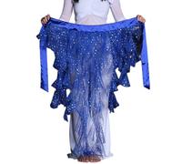 Ceinture de danse du ventre élégante pour femme - Jupe de hanche pour danseuse, spectacles, accessoires, écharpe, ceinture de danseuse, bleu marine, Taille unique