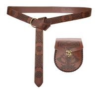 Ceinture de fête sur le thème victorien avec poche pour pièces de monnaie pour les amateurs du Moyen Âge Ceinture de costume Cosplay Ceinture de déguisement Accessoires de bal masqué en PU Bel, Marron