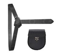 Ceinture de fête sur le thème victorien avec poche pour pièces de monnaie pour les amateurs du Moyen Âge Ceinture de costume Cosplay Ceinture de déguisement Accessoires de bal masqué en PU Bel, Noir A