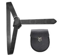 Ceinture de fête sur le thème victorien avec poche pour pièces de monnaie pour les amateurs du Moyen Âge Ceinture de costume Cosplay Ceinture de déguisement Accessoires de bal masqué en PU Bel, Noir C