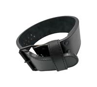 Ceinture de Force à Boucle Warrior Gear | 13 mm - Premium - Full Black - Cuir Véritable | Réglage Ultra Précis | Ceinture Powerlifting - Squat - Soulevé de Terre (L)