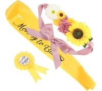 Ceinture de Grossesse en Polyester, pour Future Maman Écharpe Fleurie | Broche de Ornement Assortie, Style Élégant pour Photo, Fête et Annonce