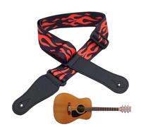 Ceinture de guitare - sangle électrique réglable avec design élargi pour confort, accessoires d'instruments de musique, modè de flamme élégant pour les femmes, les hommes, rock, groupe, la