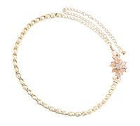 Ceinture de hanche réglable en strass pour femme, couleur olive, taille 4, doré, 115 cm