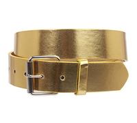 Ceinture de jean en cuir uni avec boucle à rouleau, 38 mm, or, S-76/81 cm