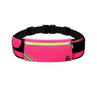 Ceinture de jogging aérée avec lignes réfléchissantes - Rangement sûr - Grand pour les accessoires pendant les exercices de soirée - Saut sans sac, Rouge chiné