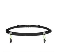 Ceinture de jogging et de marathon avec ajustement élastique réglable, design imperméable réfléchissant, léger et équipé de boucles pour transporter des gels énergétiques et des collations (noir et