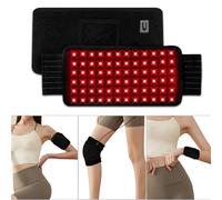 Ceinture de lampe à lumière rouge, 72 LED 660 nm et 850 nm avec minuterie de 10/20/30 min, 5 niveaux de luminosité Red Light, lampe infrarouge portable flexible pour soulager la douleur