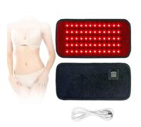 Ceinture de luminothérapie à 60 LED rouges et infrarouges - Double longueur d'onde 850 nm et 660 nm pour brûler les graisses, soulager la douleur et perdre du poids,Black