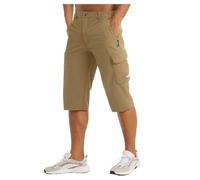 Ceinture de Marche légère sous Le Genou pour Hommes, Ceinture à Sept Points, Poche Cargo, Exercice, pêche (Khaki, M)