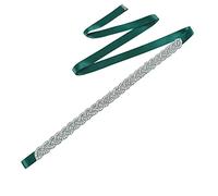 Ceinture de mariage en strass, ceinture de mariée en cristal, ceinture de mariage en strass, ceinture de mariée pour robes de mariée, robe de demoiselle d'honneur, robe de bal avec ruban vert foncé