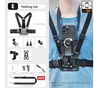 ceinture de montage de sangle de poitrine pour Insta360 X3 Gopro 11,accessoires de harnais de caméra pour iPhone- E-B87755156