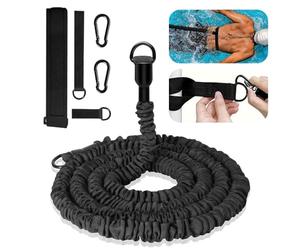 Ceinture de Nage Piscine Adulte,Elastique de Nage Statique Piscine,Ceinture de Natation Utilisé pour La Natation,L'entraînement à Contre-Courant,Extensible de 2.5-7.5M avec Sac de Rangement