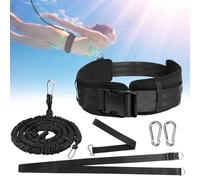 Ceinture de Natation pour Piscine, 4-12M Ceinture de résistance réglable, Élastique de Nage Piscine Plus Large 10 cm,Laisse d'entraînement de Solide, Laisse de Natation, Natation Stationnaire