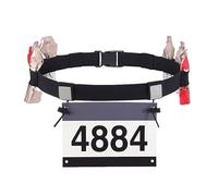 Ceinture de numéro de course - Support réfléchissant réglable | Ceinture de course légère et résistante à l'usure, sangle avec 6 gels pour cyclisme, jogging, entraînement Ironman, fitness e