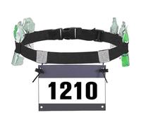 Ceinture de numéro de course Ultimate Triathlon Ceinture réglable élastique réfléchissante avec 6 boucles en gel énergétique Support antidérapant pour entraînement Jogging Triathalon Marathon Course