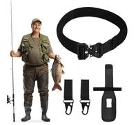 Ceinture de pataugeoire | Ceintures de pataugeoire pour eau salée - Support portable pour canne à pêche avec 2 crochets pour débutants dans les étangs et les rivières