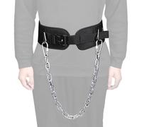 Ceinture de poids robuste pour la musculation | Double anneau en D avec chaîne en acier - Ceinture de soutien dorsal pour l'entraînement à la maison