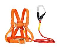 Ceinture de sécurité anti-chute avec corde de 5 m - Multi-usages - Hauteur totale du corps - Réglable - Pour travaux aériens, escalade, couvreur, industrie