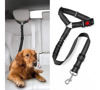 Ceinture de Sécurité Chien Voiture pour Renault Zoe 2012-2024, Laisse de Voiture Chien Ajustable Robuste avec Élastique Bungee Réfléchissant,Black
