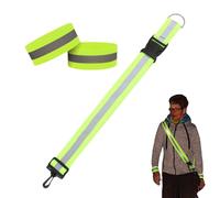 Ceinture de sécurité Haute visibilité, Bracelets réfléchissants - Bandes de Bras réfléchissantes pour promenades Nocturnes, Ceinture de Course, Bracelets de Marche, Boucle réglable à