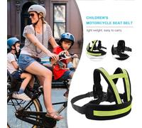 Ceinture de Sécurité Moto Enfant - Maintien Sûr Pendant la Conduite | Harnais Réfléchissant Réglable pour Enfant | Sangle d'Épaule Confortable en Mousse, Pour Garçons et Filles de 2 à 12 Ans, Protecti