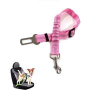 Ceinture de sécurité pour chien avec sangle réfléchissante, élastique absorbant les chocs, pour les voyages en voiture et les trajets de nuit, rose