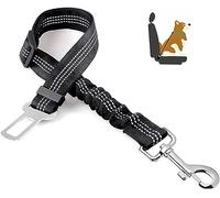Ceinture de sécurité pour chien, élastique réglable, solide et durable, fixation pivotante à 360 degrés, ne se tord pas, réfléchissant, facile à utiliser (noir)