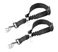 Ceinture de sécurité pour chien en nylon élastique - durable et réglable - Harnais noir - 2 pièces. Attache élastique avec boucles métalliques - Convient à la plupart des modèles de voiture - Empêche la distraction et les accidents - Convient aux petits et grands animaux de compagnie Imperméable pour Chien,Manteau Imperméable pour Chien