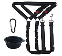 Ceinture de sécurité pour voiture - Harnais de sécurité pour chien - Avec 1 gamelle pliable noire pour animaux de compagnie - Harnais de sécurité - Accessoire de voyage au Royaume-Uni - Réglable