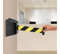 ceinture de sécurité rétractable, Barrière de file d'attente murale 2/3 mètres, ceinture for parking extérieur, jaune et noir(2M)