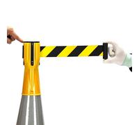 ceinture de sécurité rétractable, Barrière de signalisation conique rétractable 2/3/5/10 mètres, avec capuchon cône, nécessitant l'assemblage plusieurs unités(2 meters(6.6FT))