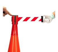 ceinture de sécurité rétractable, Barrière de signalisation conique rétractable 2/3/5/10 mètres, avec capuchon cône, nécessitant l'assemblage plusieurs unités(3 meters(9.8FT))