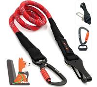 Ceinture de sécurité universelle pour chien avec corde d'escalade réfléchissante, mousqueton en aluminium aéronautique avec pivot à 360° et verrouillage automatique, retenue de sécurité sécurisée