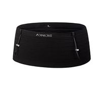 Ceinture de sport élastique tissée pour course à pied, triathlon, marathon, cyclisme, alpinisme, Aonijie, Noir , S, Élastique tissé