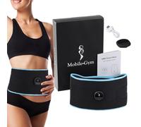 Ceinture de stimulation musculaire Ab Toner - Stimulateur musculaire toner Ab 8 modes 19 niveaux avec patch conducteur en silicone et minuterie - Stimulateur abdominal portable, tonique musculaire lég