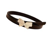 Ceinture de taille avec fermoir papillon en strass pour adulte et fermeture à pression pour festival, événement, ceinture en cuir synthétique, Noir/blanc, D