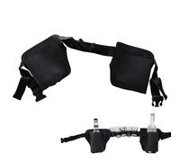 Ceinture de taille réglable de 120 x 18,3 cm, support de canette de bière avec ceinture réglable, sac banane d'extérieur avec porte-bouteille d'eau pour la randonnée, porte-boisson, Noir , Refer to