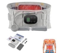 Ceinture de thérapie dorsale 3 en 1, massage chauffant par acupression 6D,de soulagement des douleurs dorsales ceinture de thérapie par lumière rouge, de massage dorsal sans fil (Gonflage électrique)